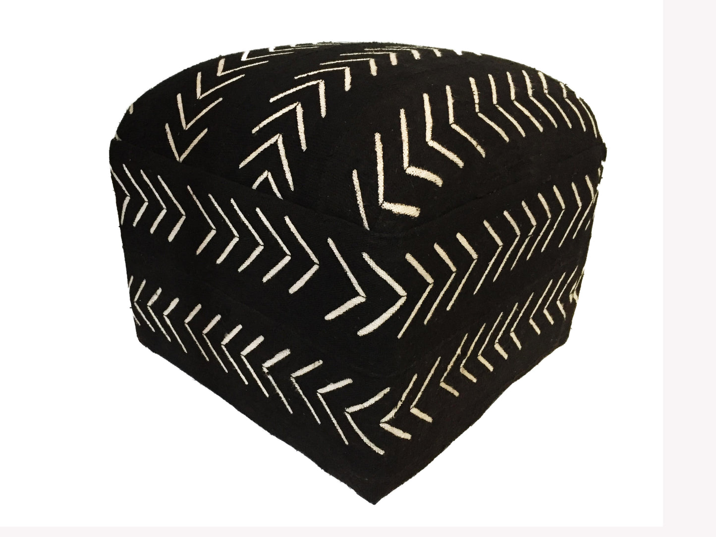 #661 Superb LG Ottoman in African Malian Mud Cloth 18." h by18" D by 18" w