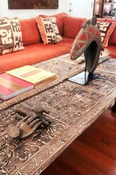 # 4653 Superb LG African Senufo Stool / Table I coast 22"W by 14.5" H