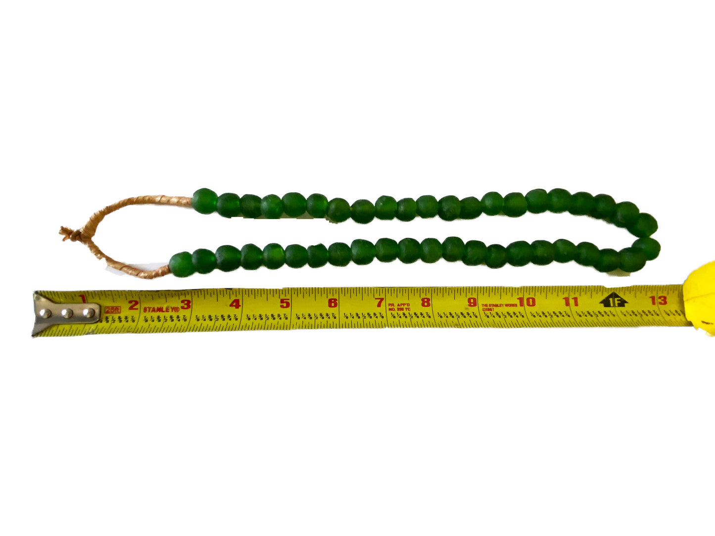 #2289 African Emerald Glass Trade Beads S/6