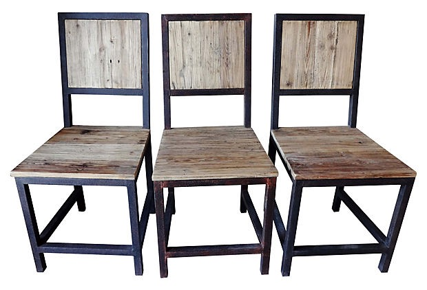 #3584 Industrial Wood & Iron Dining Set