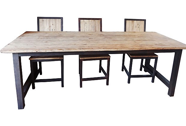 #3584 Industrial Wood & Iron Dining Set