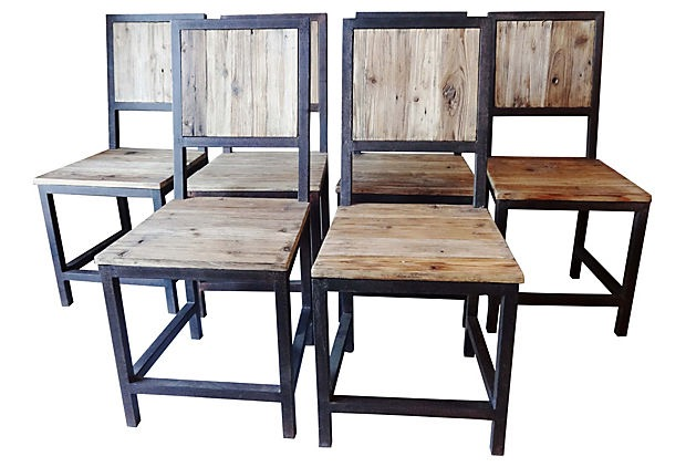 #3584 Industrial Wood & Iron Dining Set
