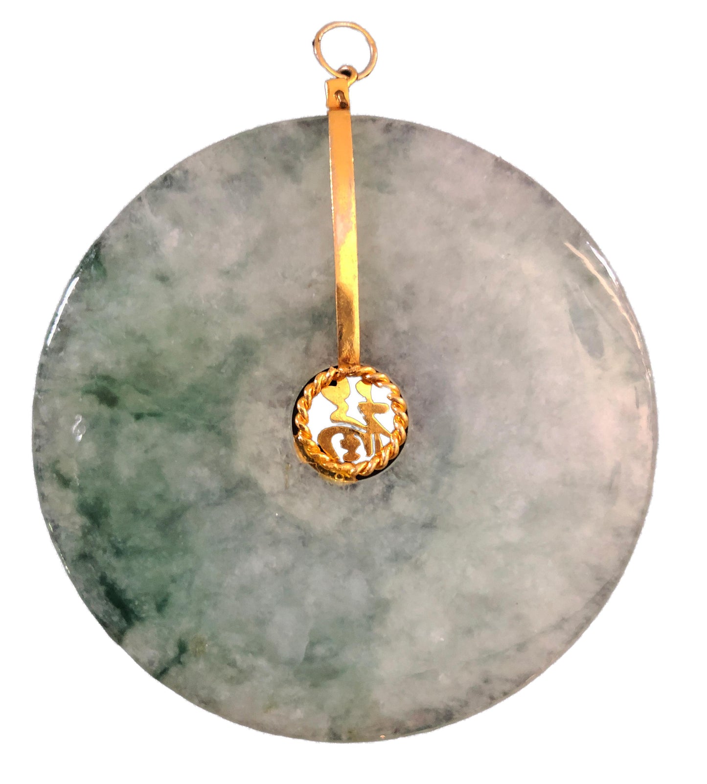 #195BI Superb 1940/50 14 kt Gold Jadeite Jade W Gia Certificate