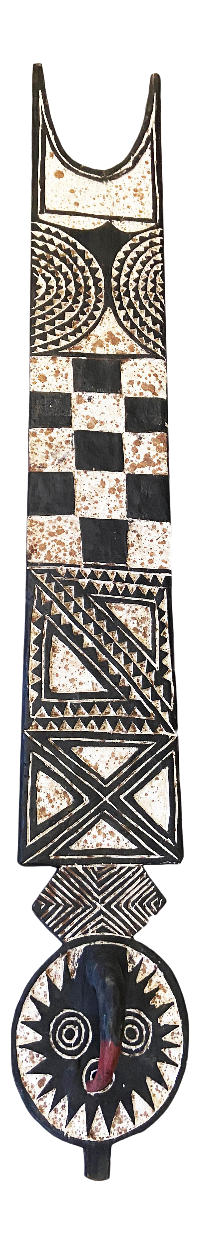 #3576 Large African Bobo Bwa Plank Mask Burkina Faso 78.5" H