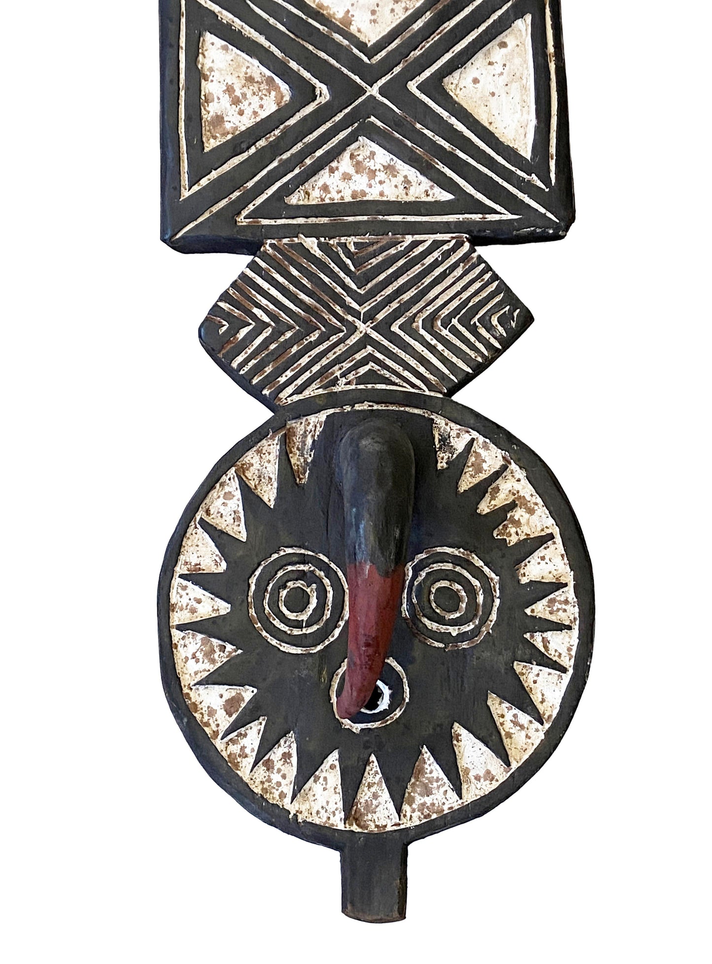 #3576 Large African Bobo Bwa Plank Mask Burkina Faso 78.5" H