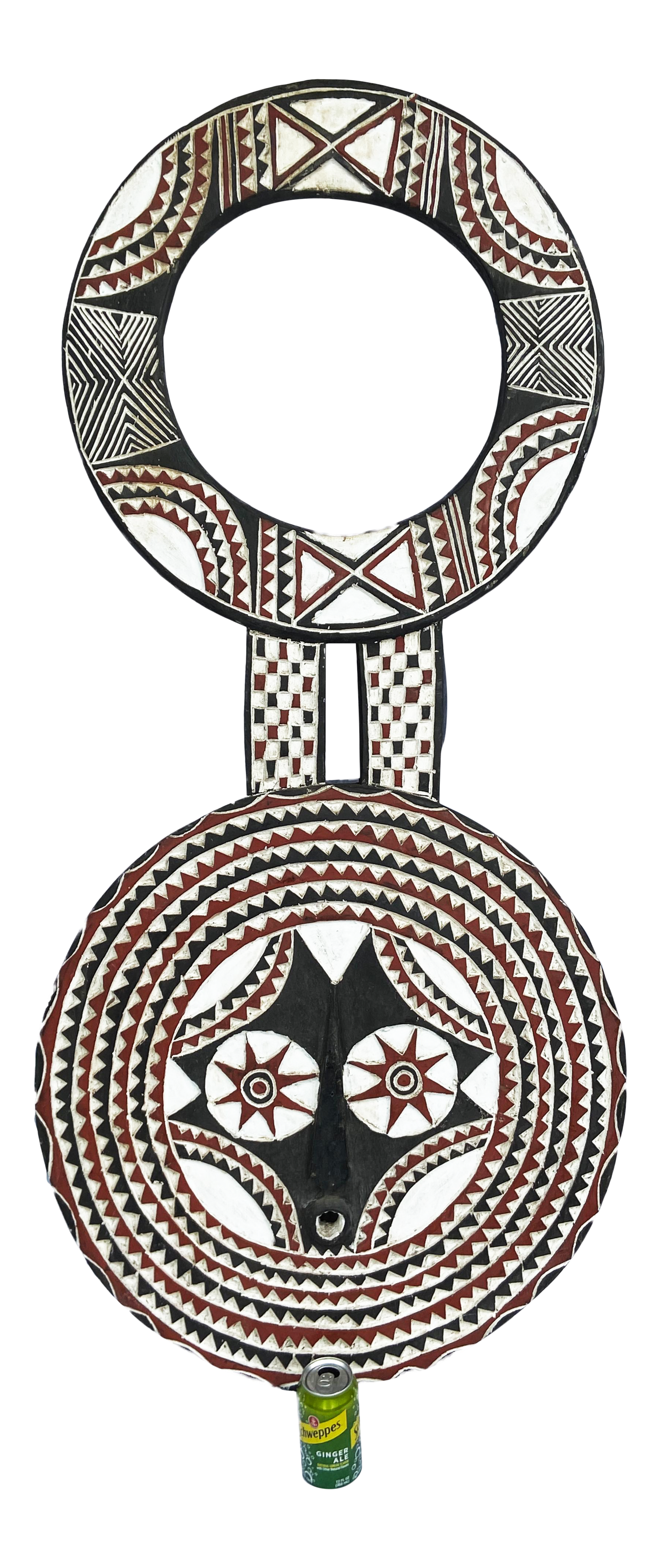 #3598 Huge Baule Tribe Moon Mask I Coast 58" H by 26' W