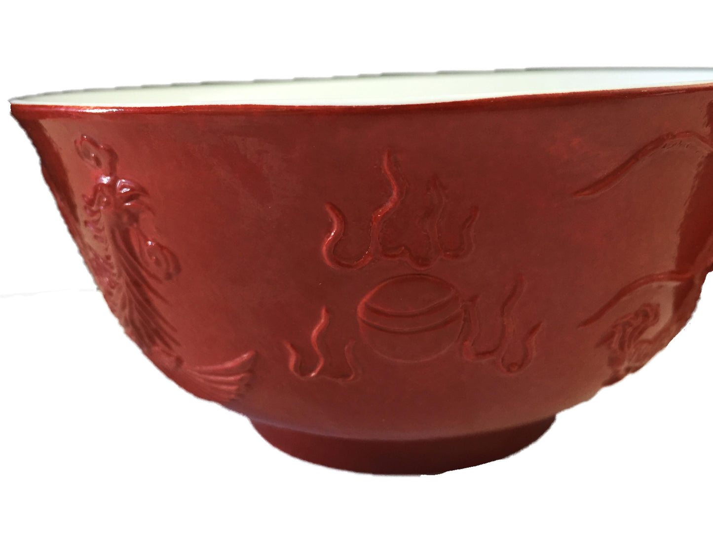 #1218c Chinoiserie Marriage Porcelain Bowls Dragon & Phoenix S/2