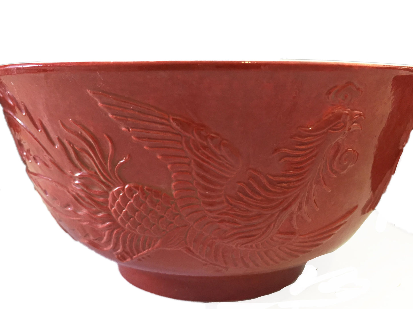 #1218c Chinoiserie Marriage Porcelain Bowls Dragon & Phoenix S/2