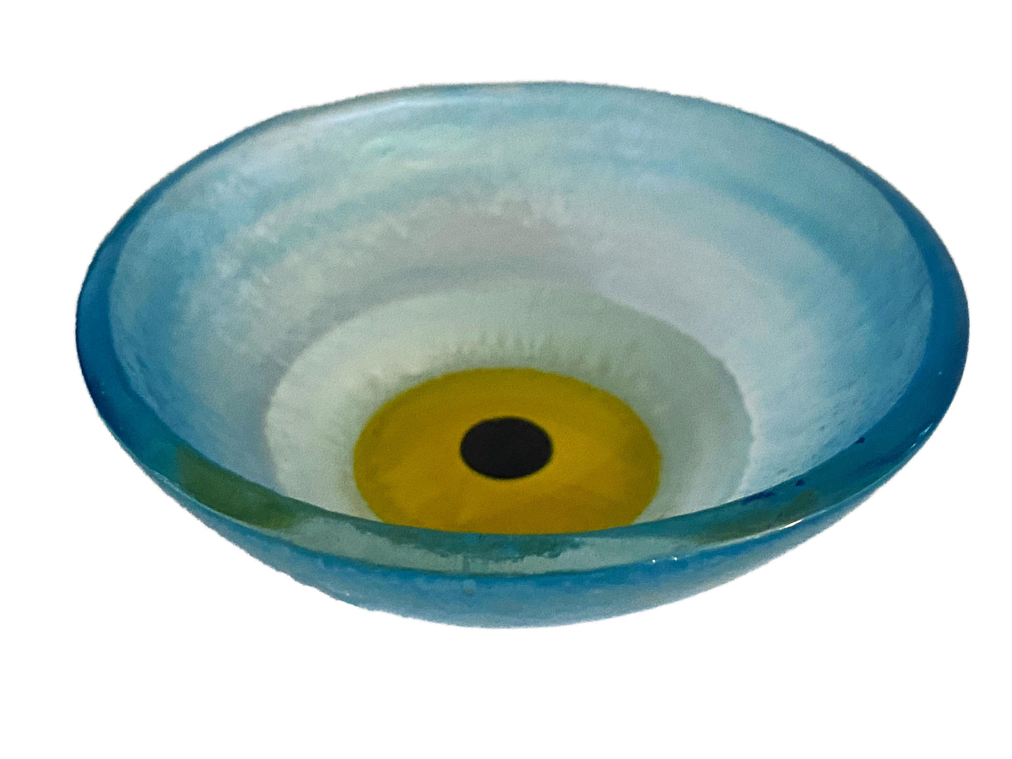 #3785 Middle Eastern Turquoise Glass Bowls with Eye Set Of Eight