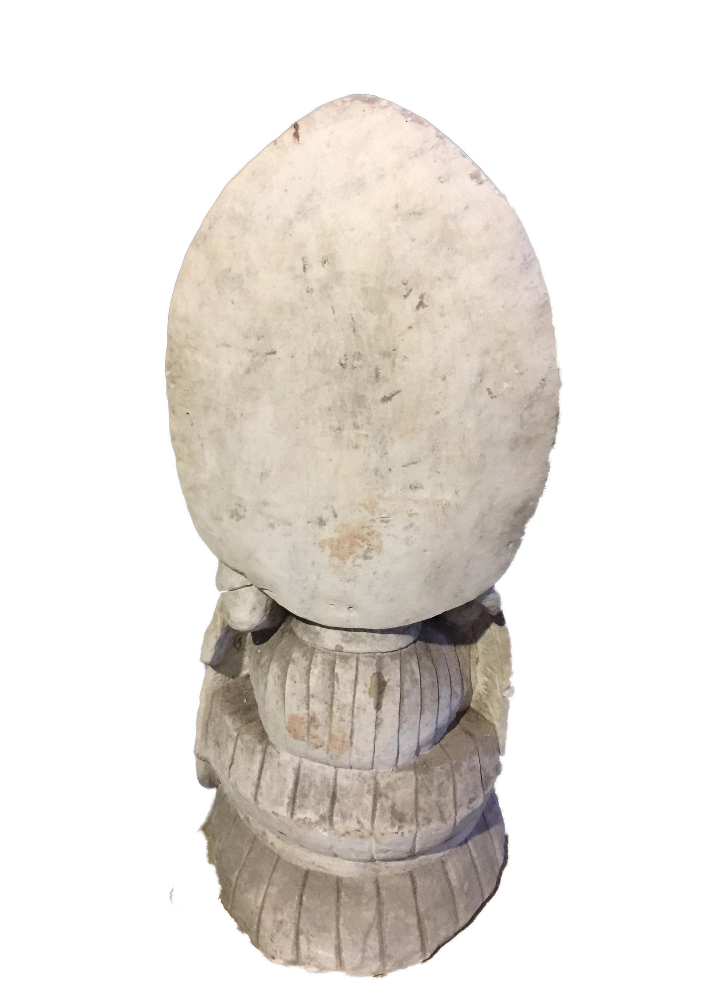 #823 Old Hand-Chiseled Marble Buddha