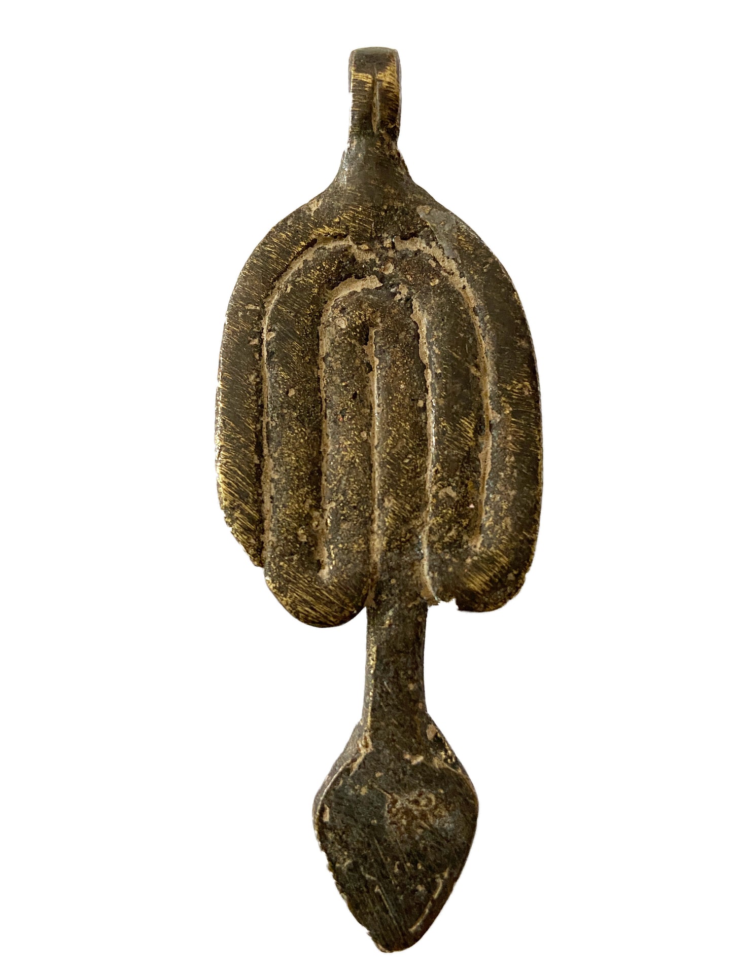 #2134 Superb Gan Bronze Amulet Pendant of Ornate Serpent Burkina Faso Africa