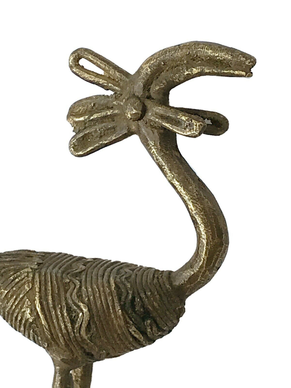 #414 Superb Lobi Tribe Bronze Bird Burkina Faso Africa 6" H by 3.5" W