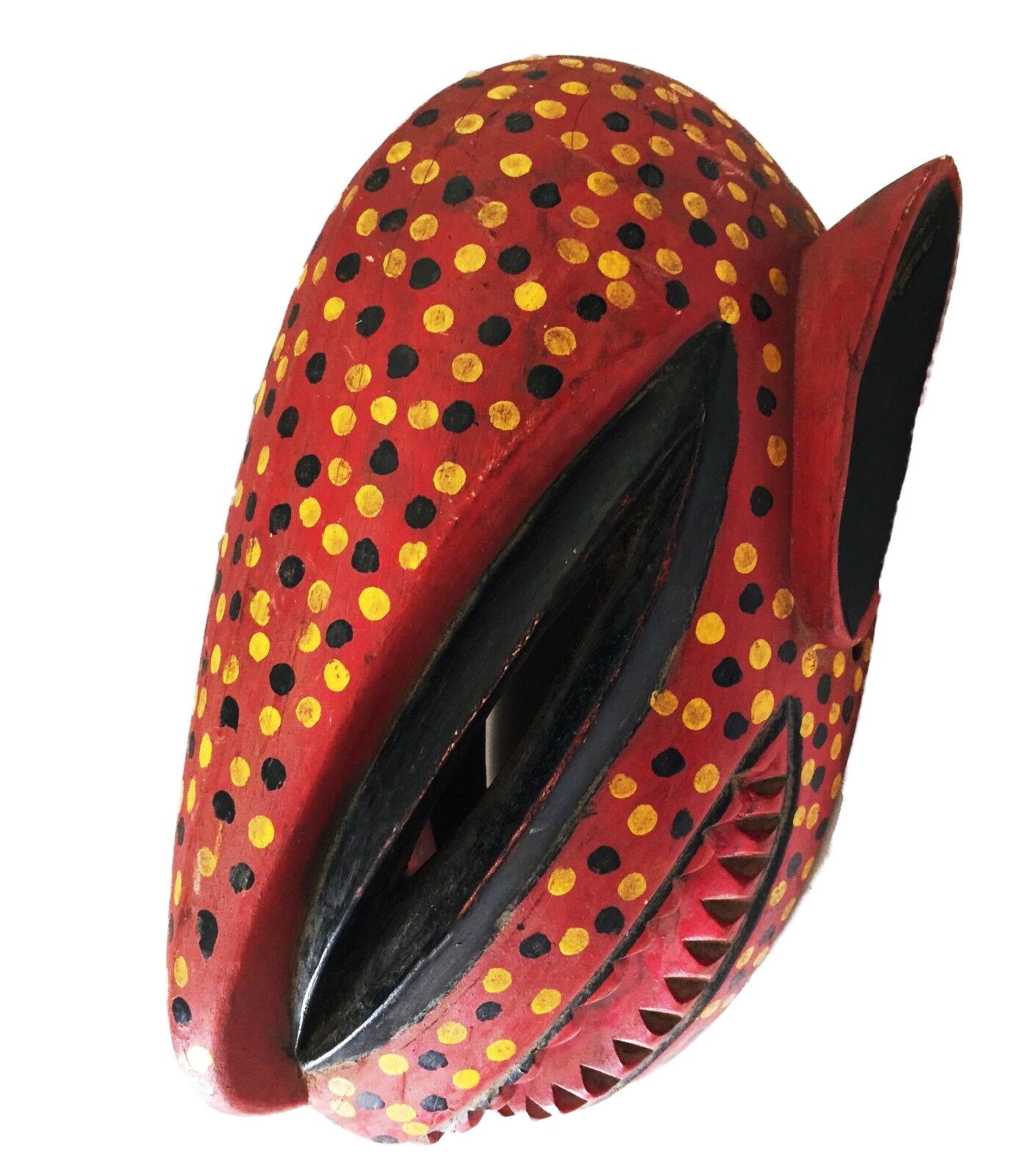 #1174 African Lg Old Colorful Leopard Mask Bozo Bamana 14" H