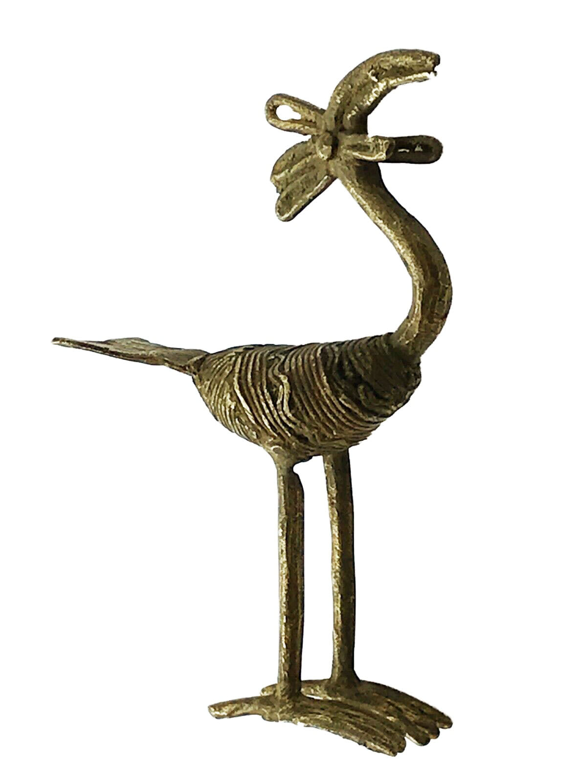 #414 Superb Lobi Tribe Bronze Bird Burkina Faso Africa 6" H by 3.5" W