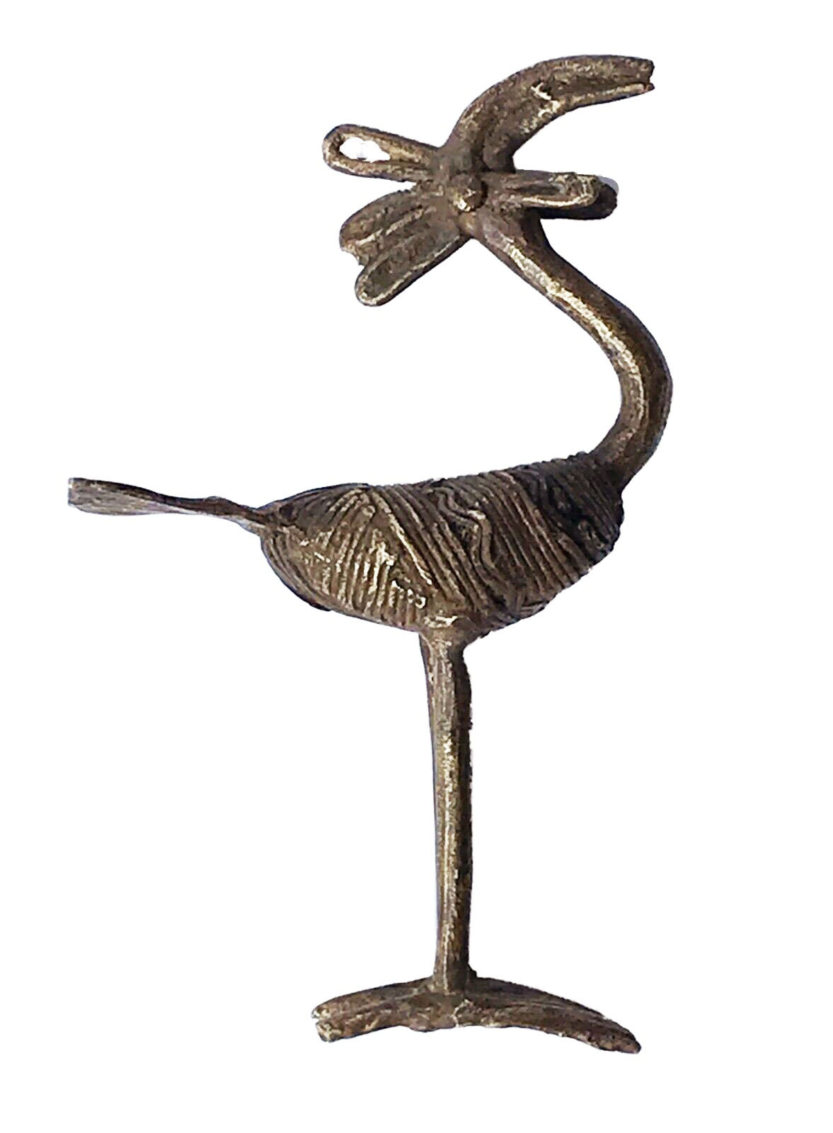 #414 Superb Lobi Tribe Bronze Bird Burkina Faso Africa 6" H by 3.5" W