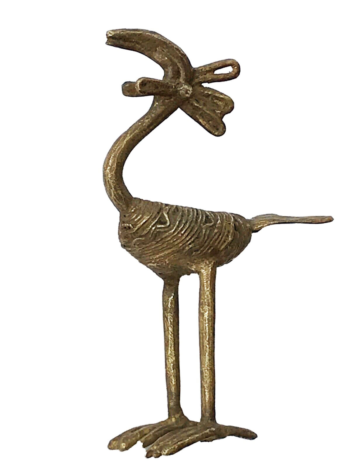 #414 Superb Lobi Tribe Bronze Bird Burkina Faso Africa 6" H by 3.5" W