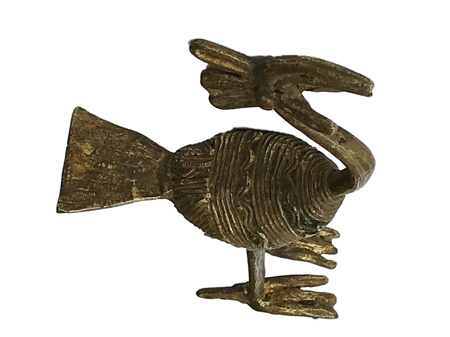 #414 Superb Lobi Tribe Bronze Bird Burkina Faso Africa 6" H by 3.5" W
