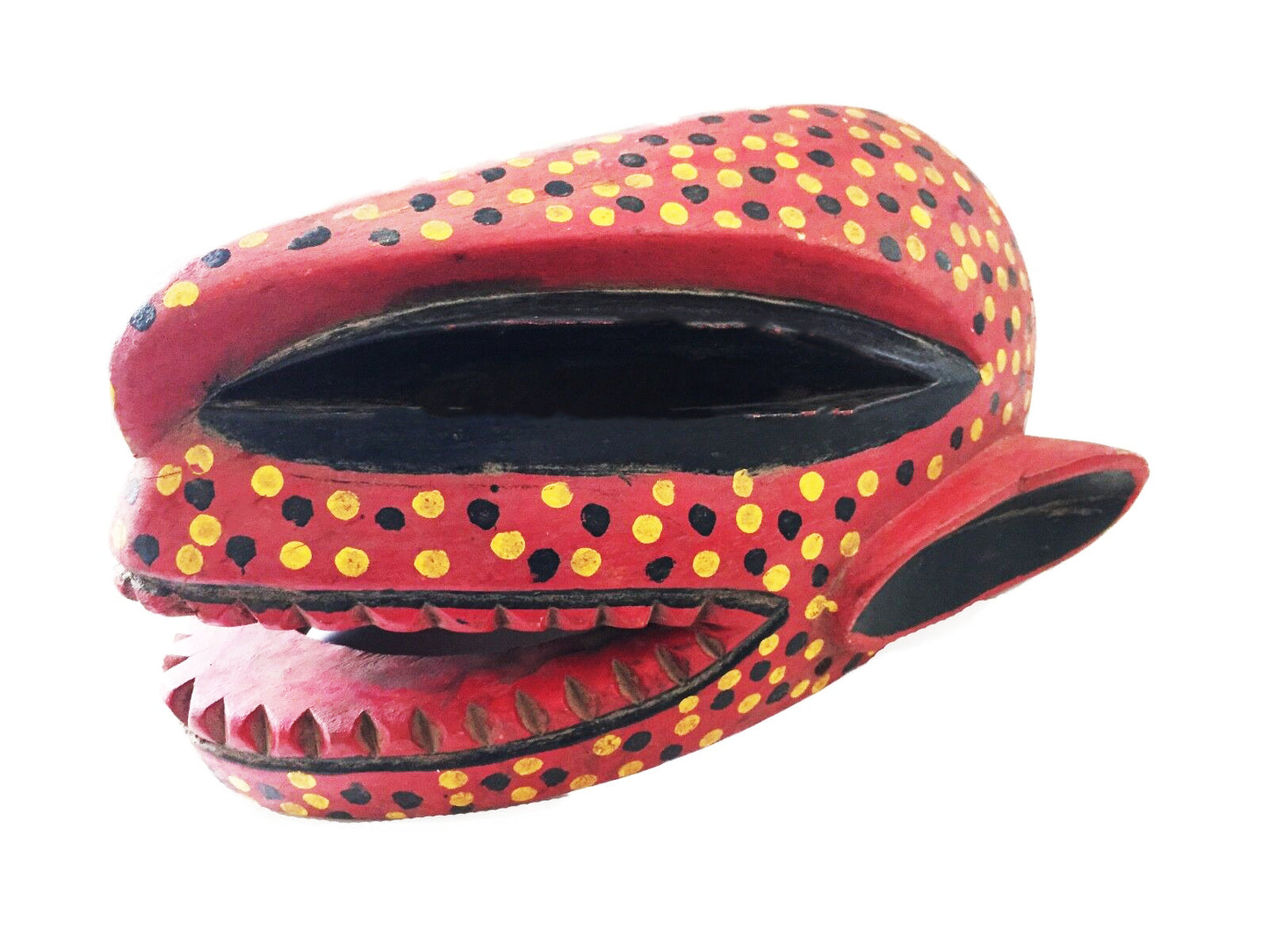 #1174 African Lg Old Colorful Leopard Mask Bozo Bamana 14" H