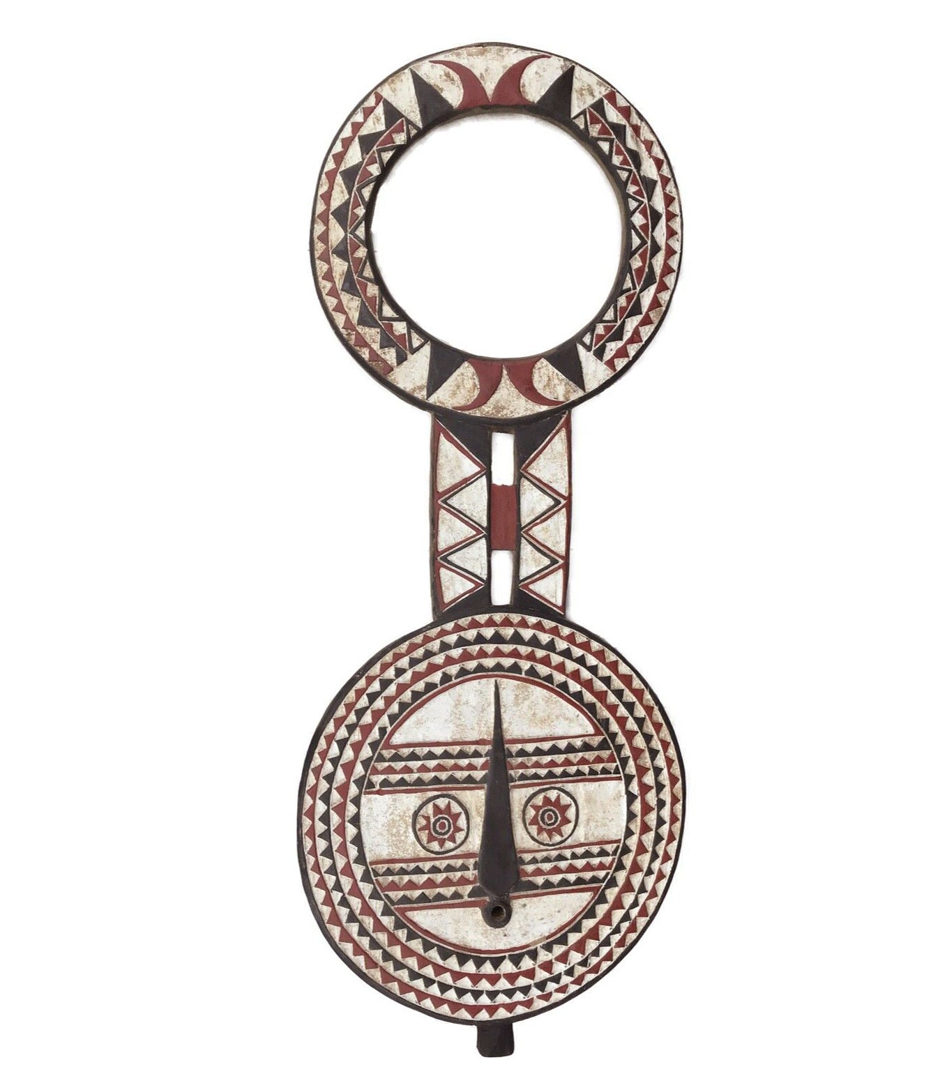 #47 Superb African LG Baule Tribe Moon Mask I Coast 65.5" H by 26' W