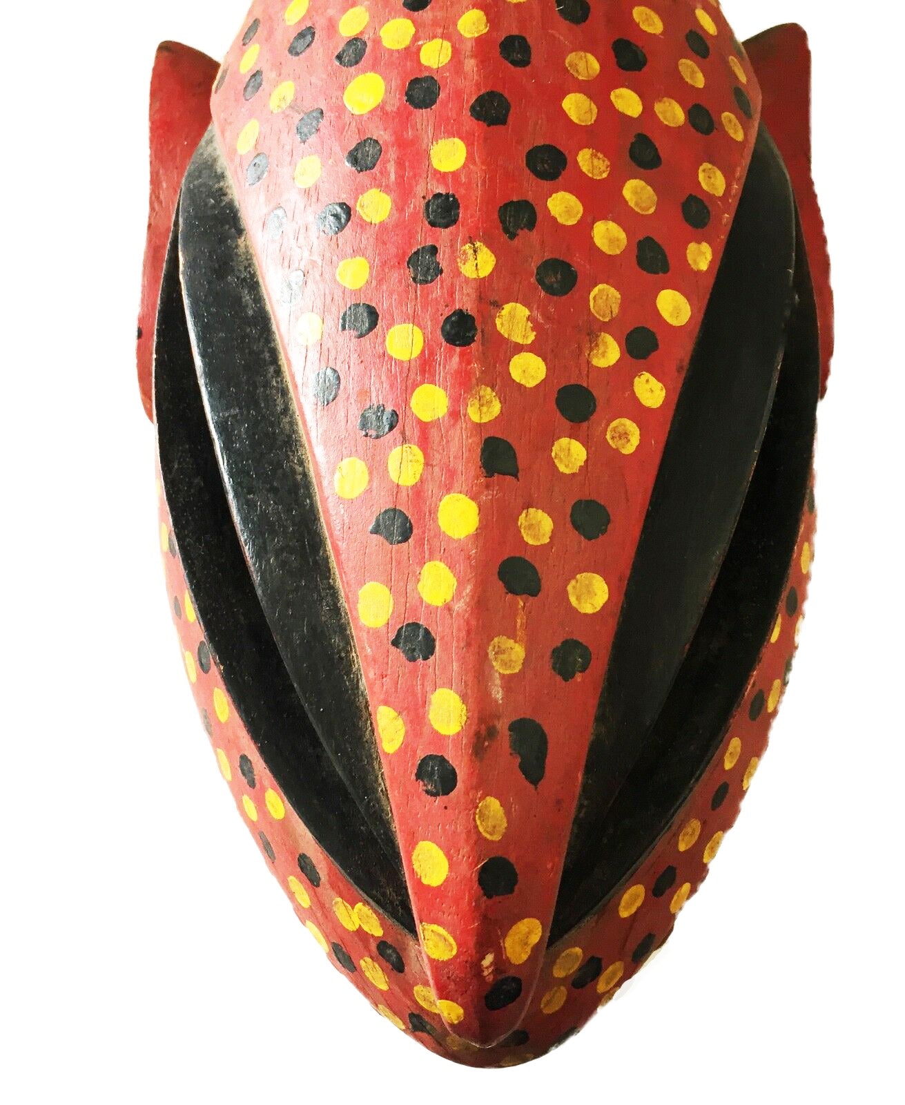 #1174 African Lg Old Colorful Leopard Mask Bozo Bamana 14" H