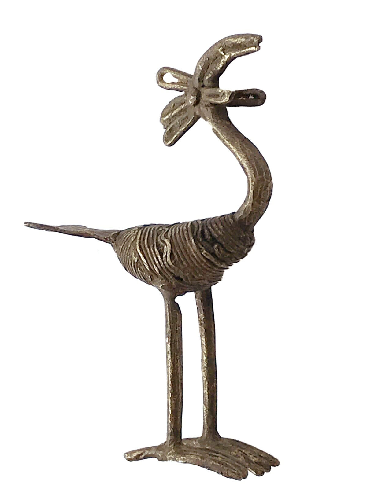 #414 Superb Lobi Tribe Bronze Bird Burkina Faso Africa 6" H by 3.5" W