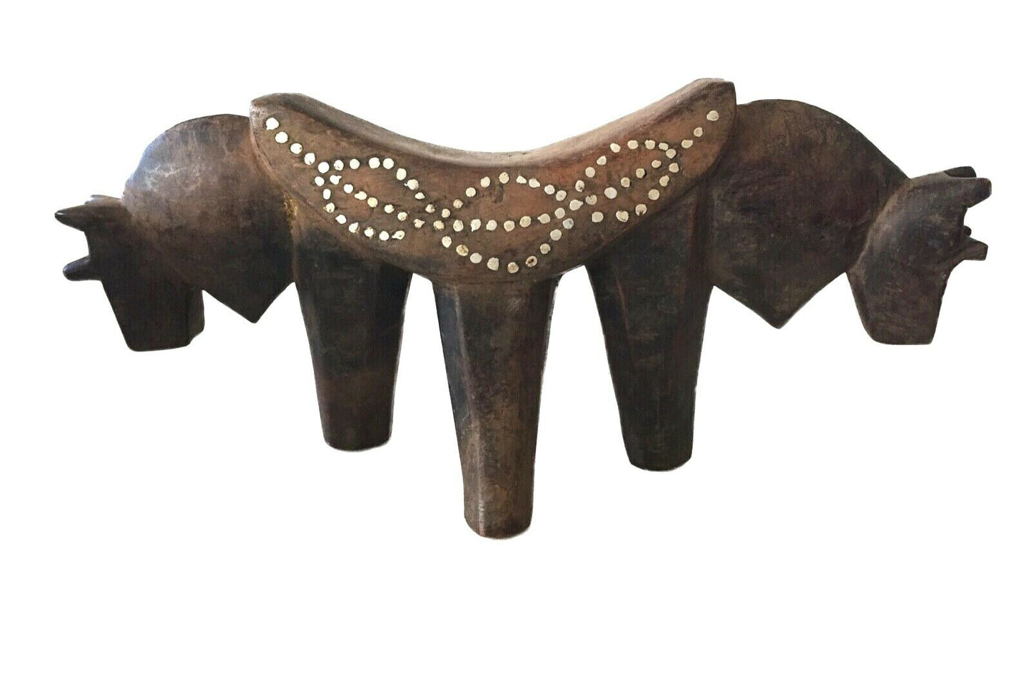 #1956 Dinka Headrest with Metal Studs South Sudan African