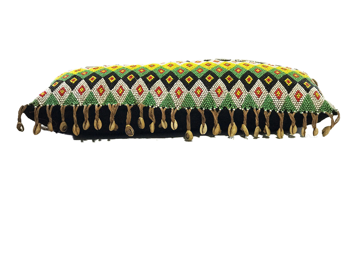 Tribal African Kirdi Beaded Pikuran Lumbar Pillow 18.5" W # 382