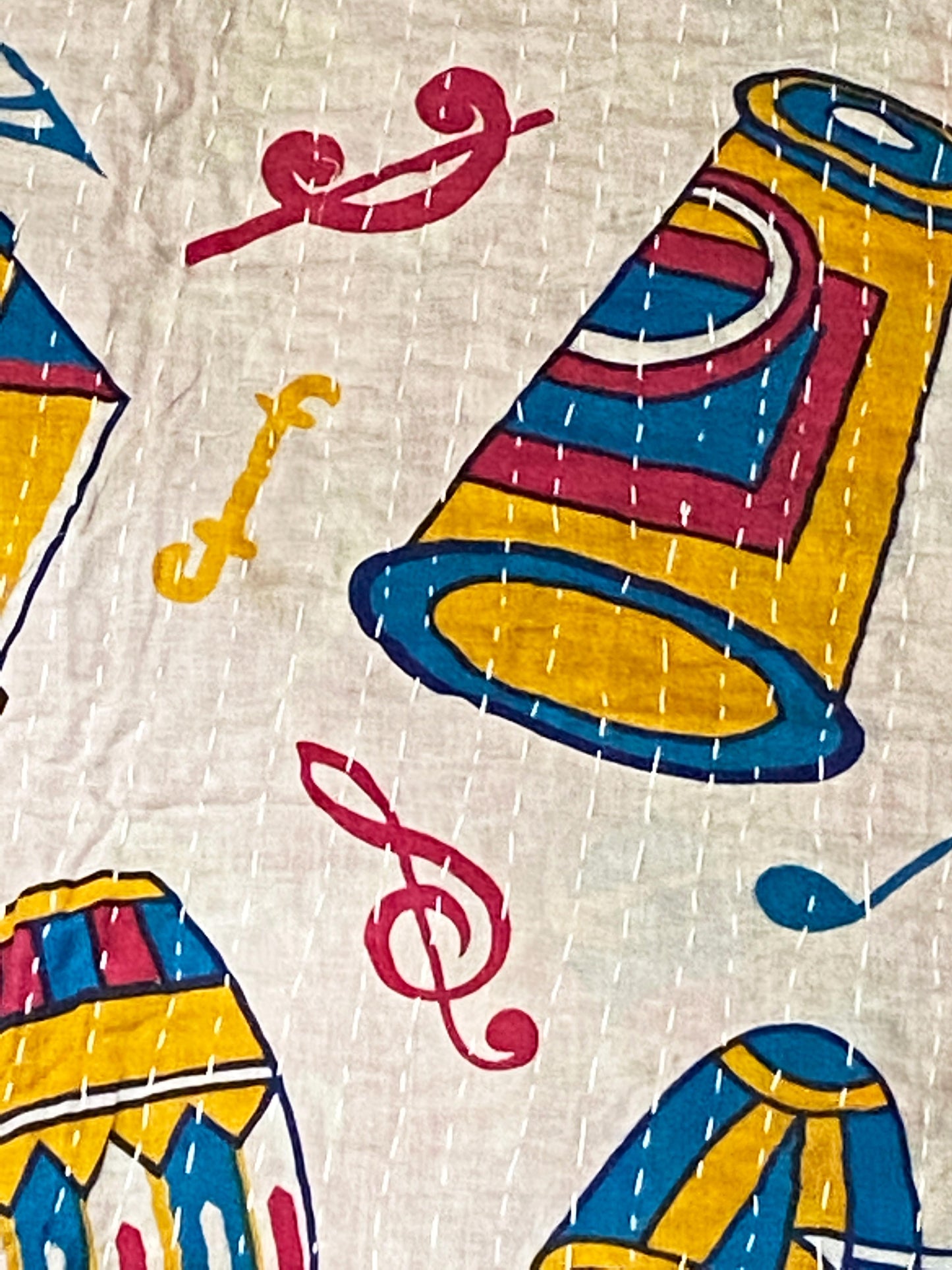 #3725 Vintage Indian CottonThrow Kantha Quilt 85" by 54"