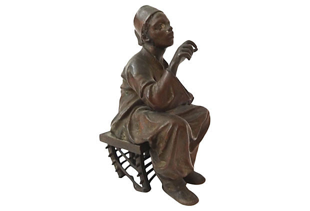 #6527 Franz Bergman Austrian Vienna Bronze Orientalist Figure circa 1890