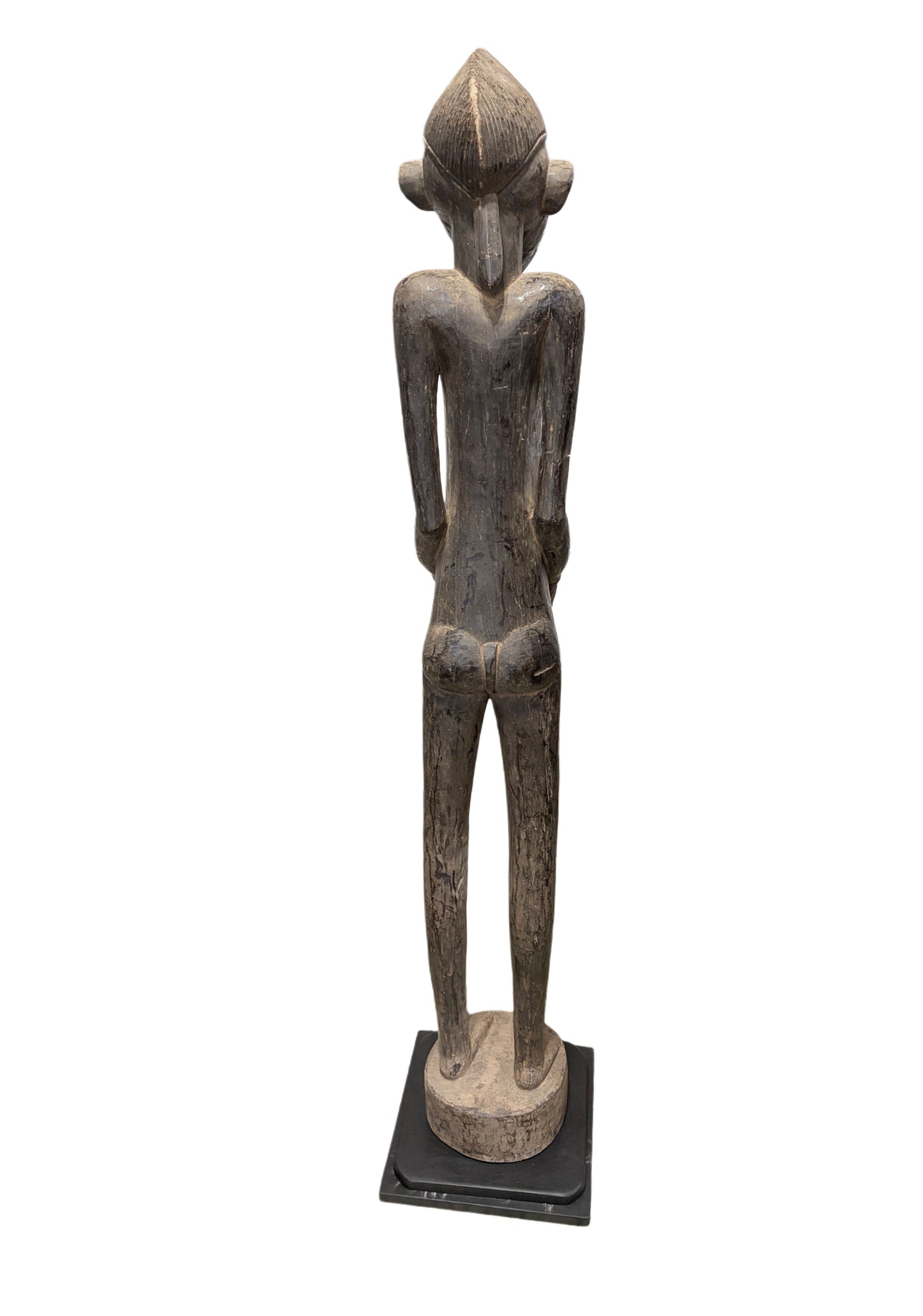 #7233 Life size African  Senufo Tyepka Standing maternity figure 60" H Côte d'Ivoire W/Stand