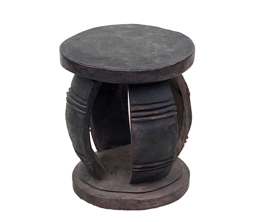 #4121 VTG African Large Baga Stool Guinea-Bissau  14" H by 12.5"W