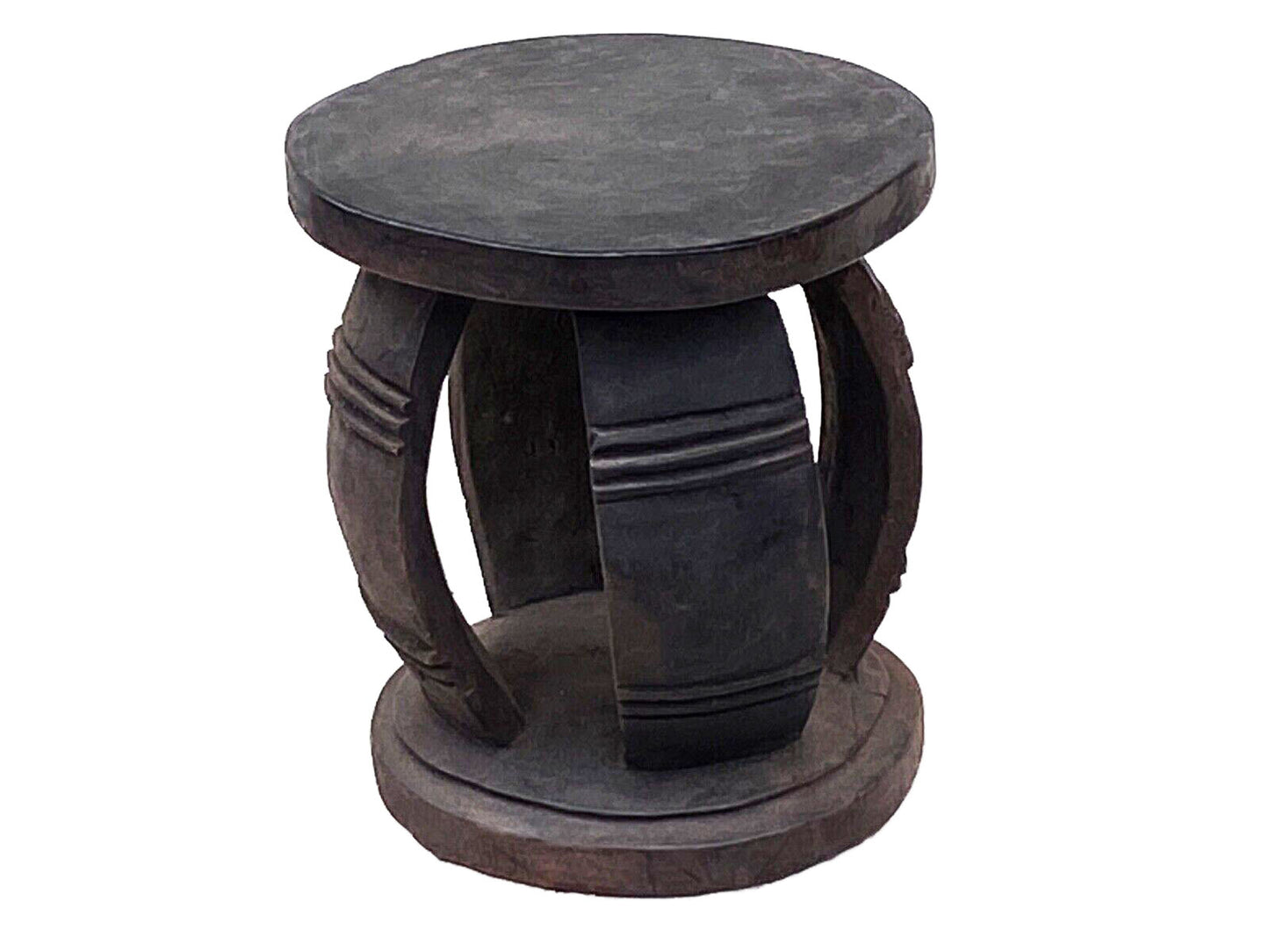 #4121 VTG African Large Baga Stool Guinea-Bissau  14" H by 12.5"W