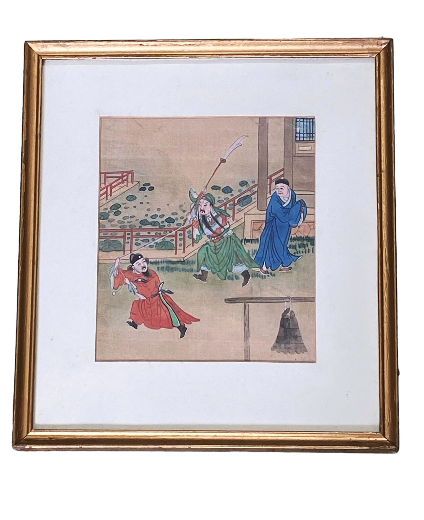 #1211  Old Hand Painted Chinoiserie  Painting on Silk circa 1900s