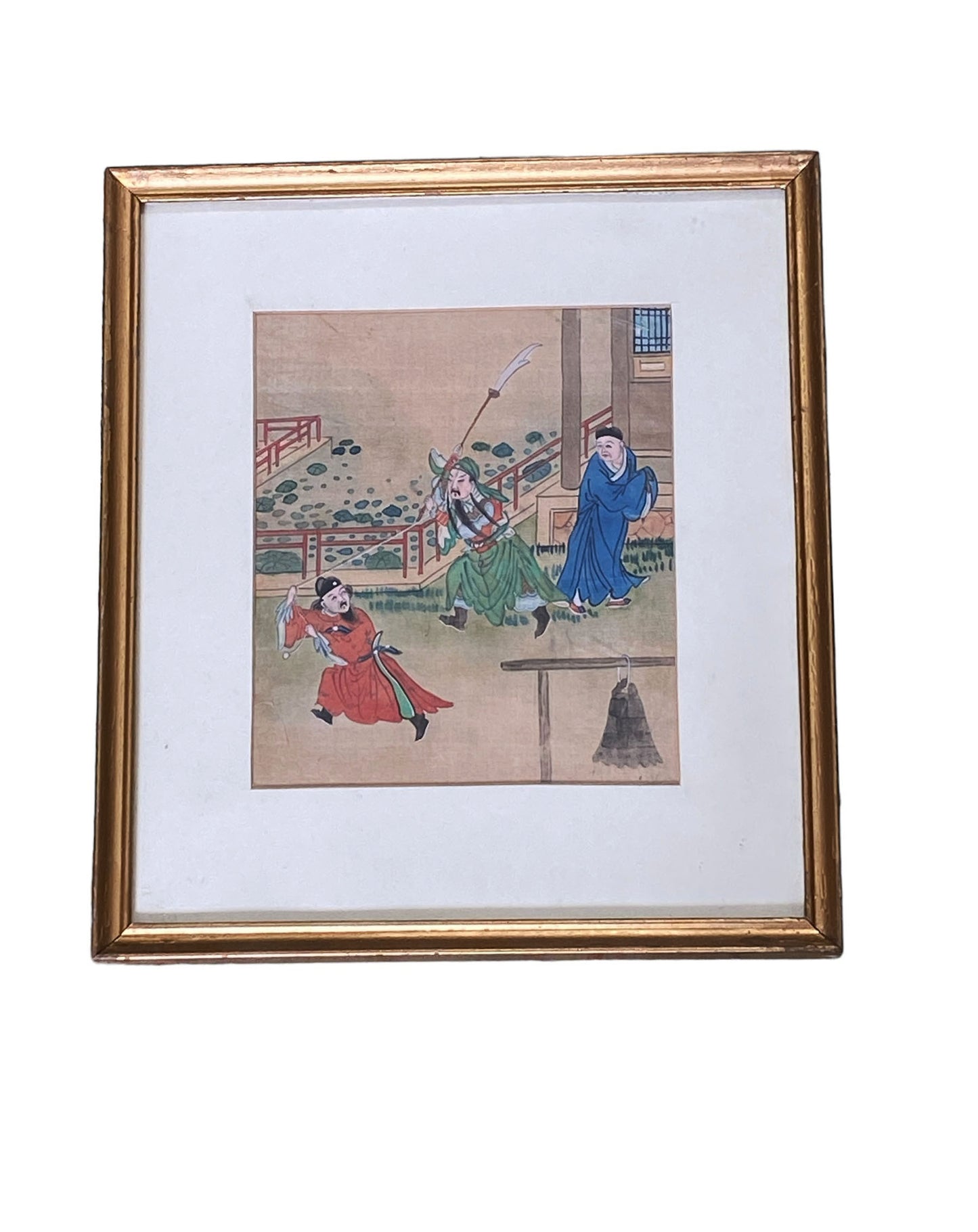 #1211  Old Hand Painted Chinoiserie  Painting on Silk circa 1900s