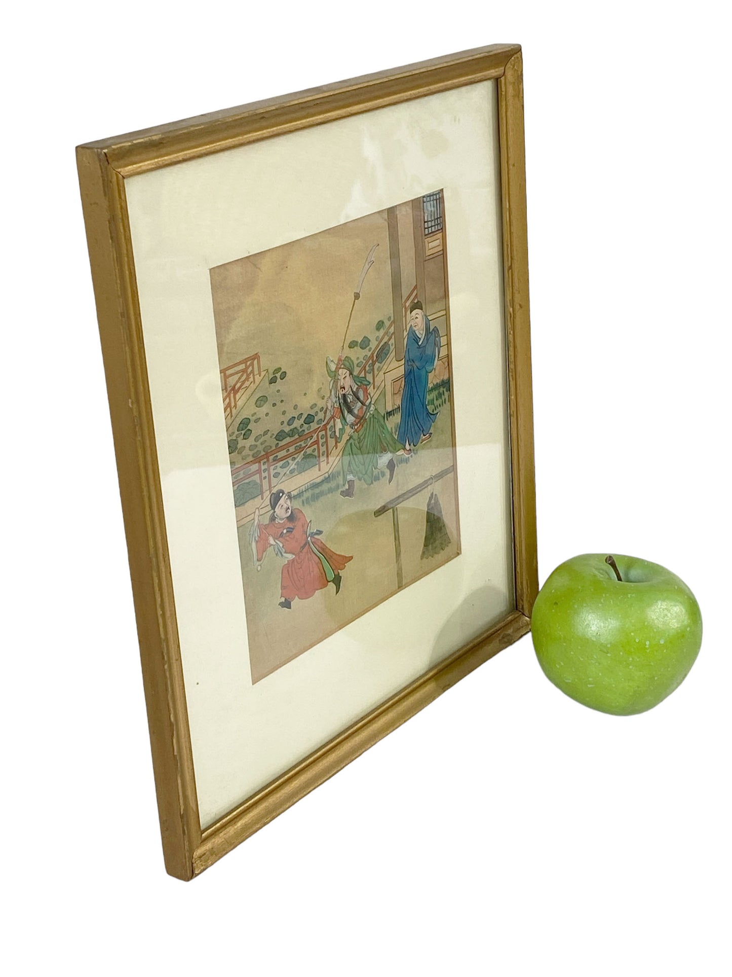 #1211  Old Hand Painted Chinoiserie  Painting on Silk circa 1900s