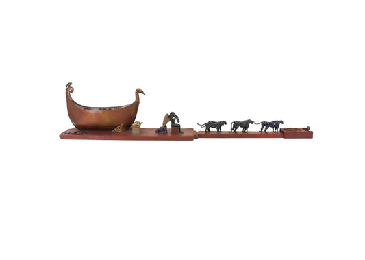 #569  1985s Large Ann McCoy Bronze Sculpture Noah's Ark 76" W