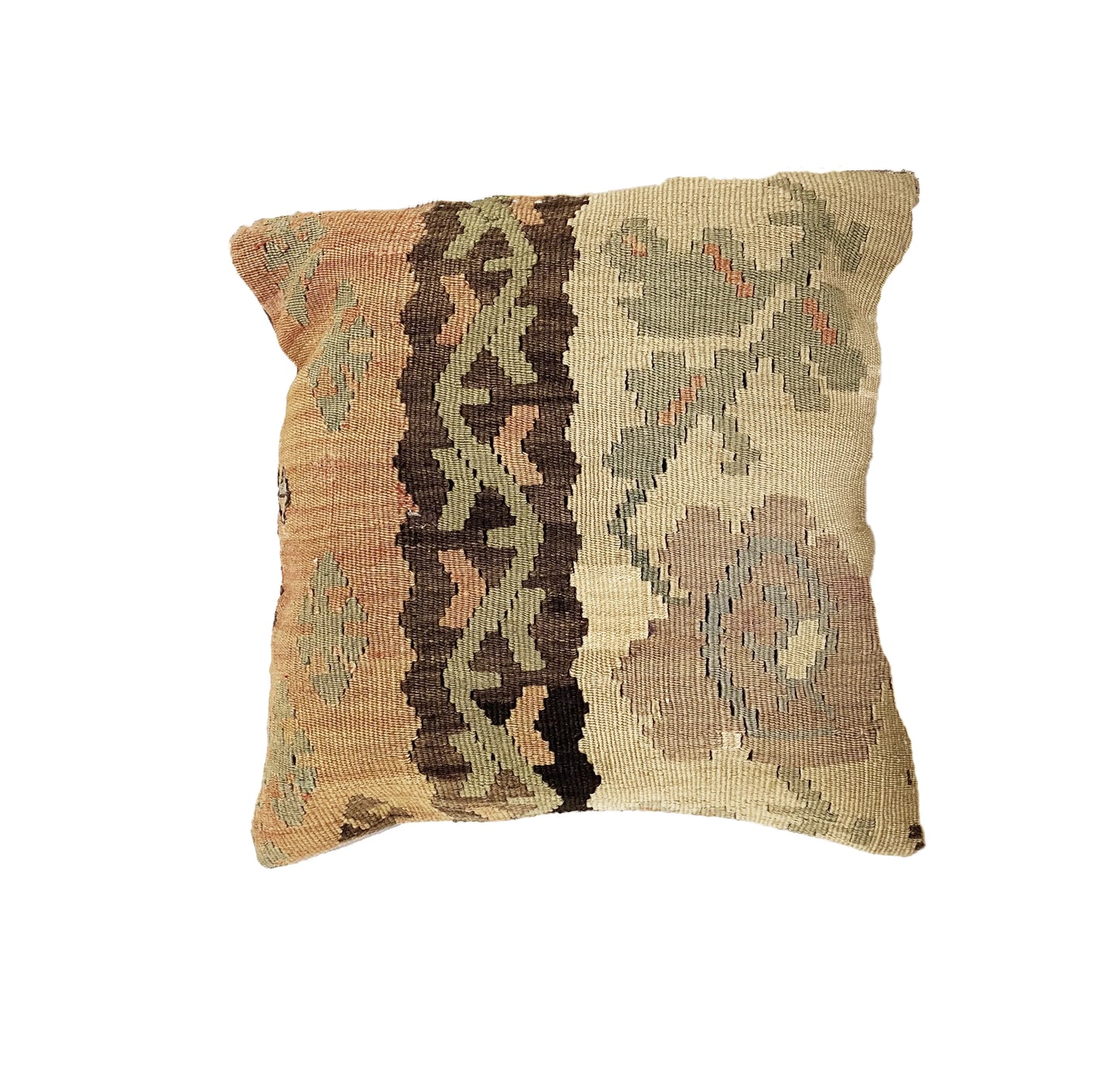 #4196 Vintage Tribal Konya Kilim Pillow Cover 16 by 16"