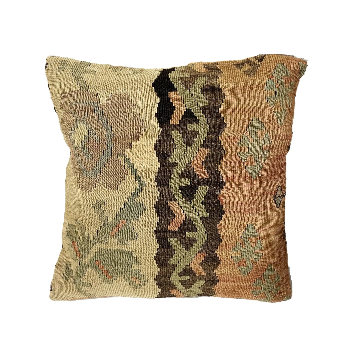 #4196 Vintage Tribal Konya Kilim Pillow Cover 16 by 16"