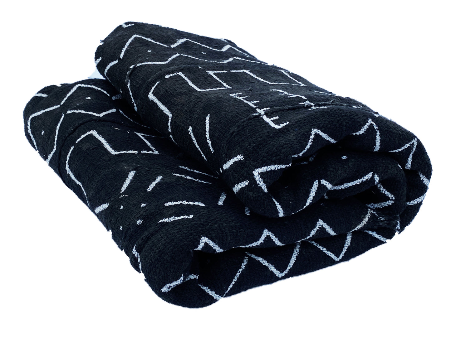 # 3858 Vintage African Black and White Mud Cloth Textile Mali 65" H