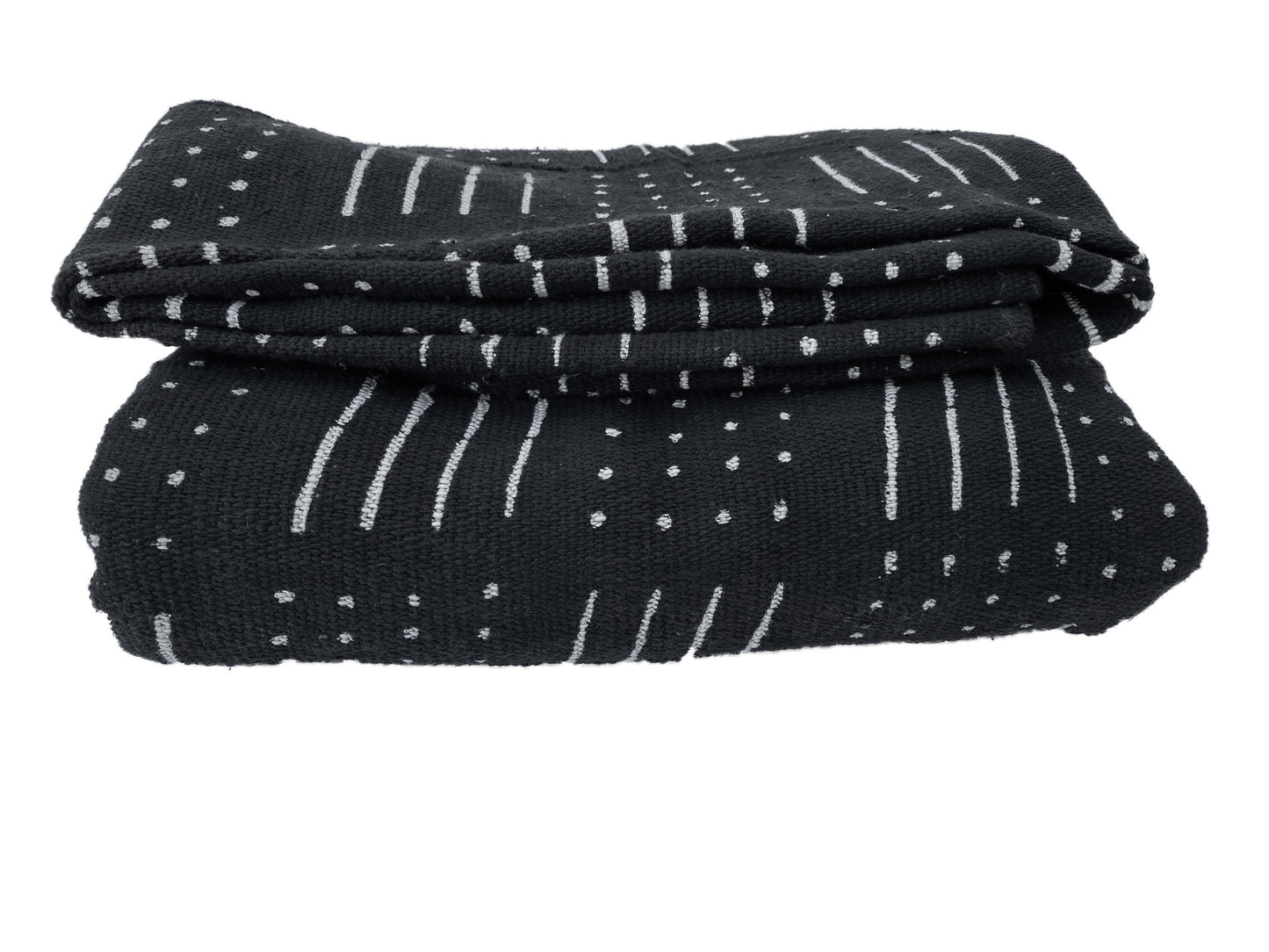# 3849 LG African Black and White Mud Cloth Textile Mali 63" by 85"