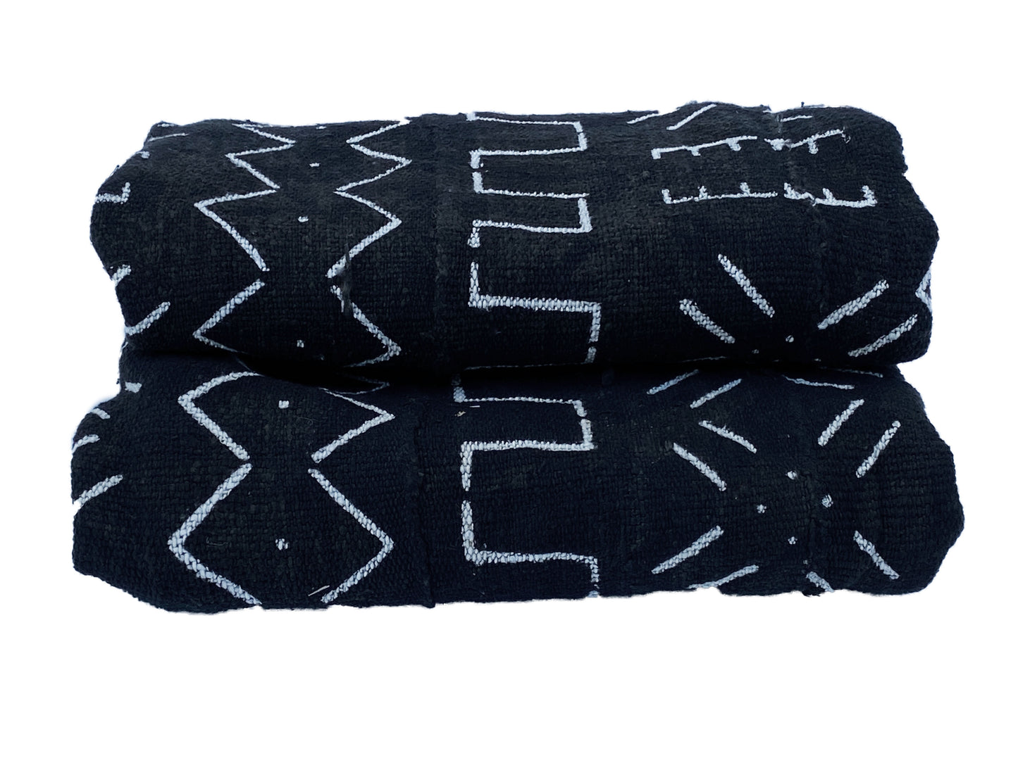# 3858 Vintage African Black and White Mud Cloth Textile Mali 65" H