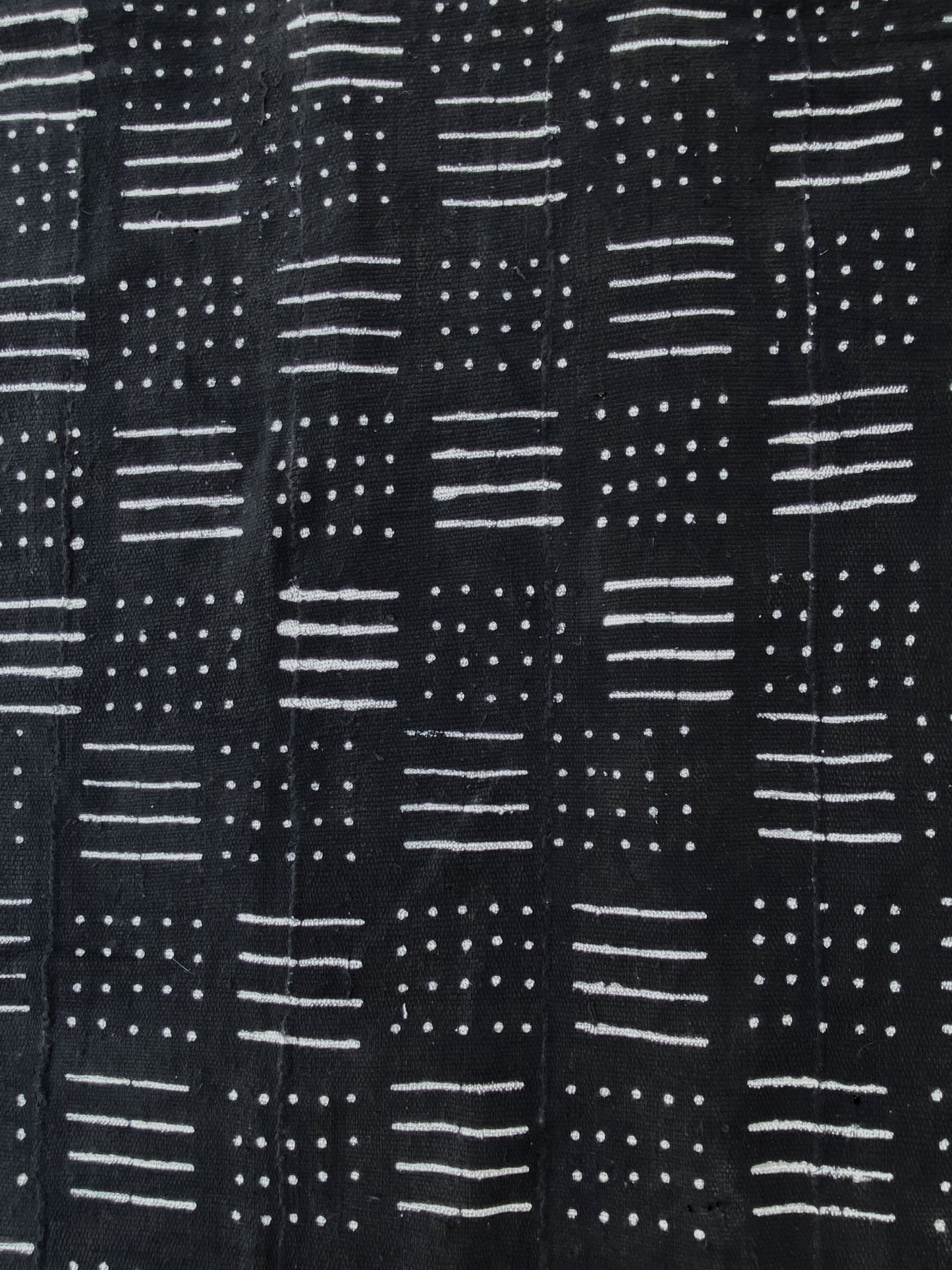 # 3849 LG African Black and White Mud Cloth Textile Mali 63" by 85"