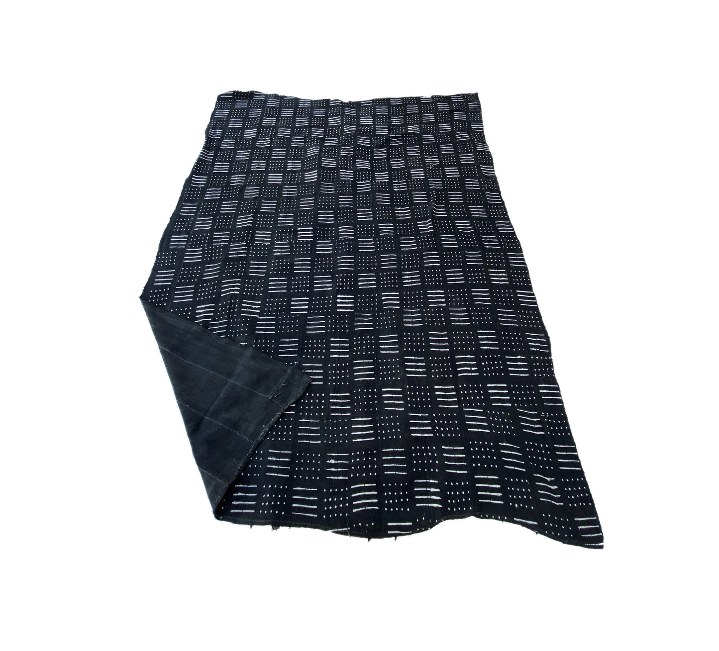 # 3849 LG African Black and White Mud Cloth Textile Mali 63" by 85"