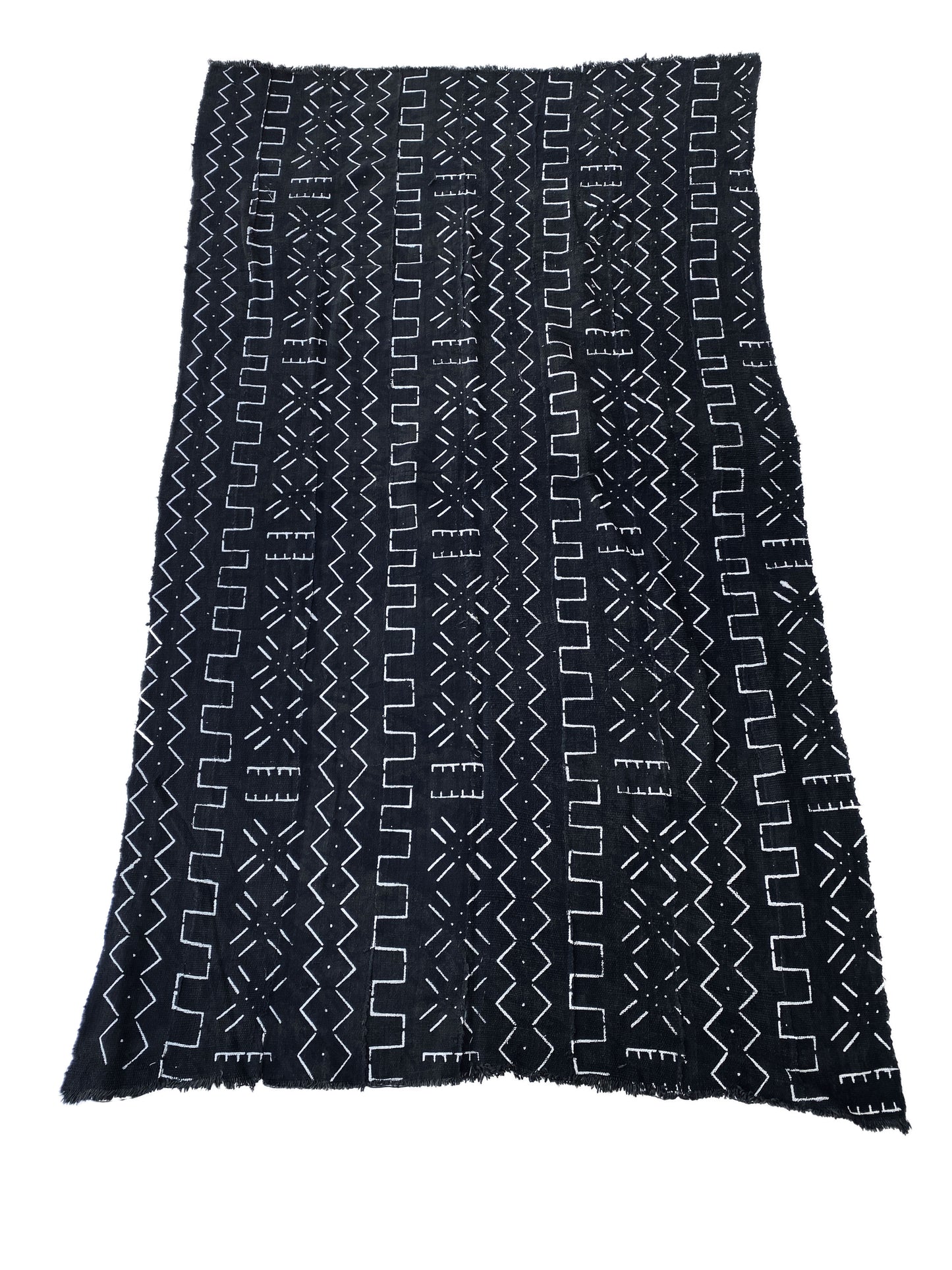 # 3858 Vintage African Black and White Mud Cloth Textile Mali 65" H