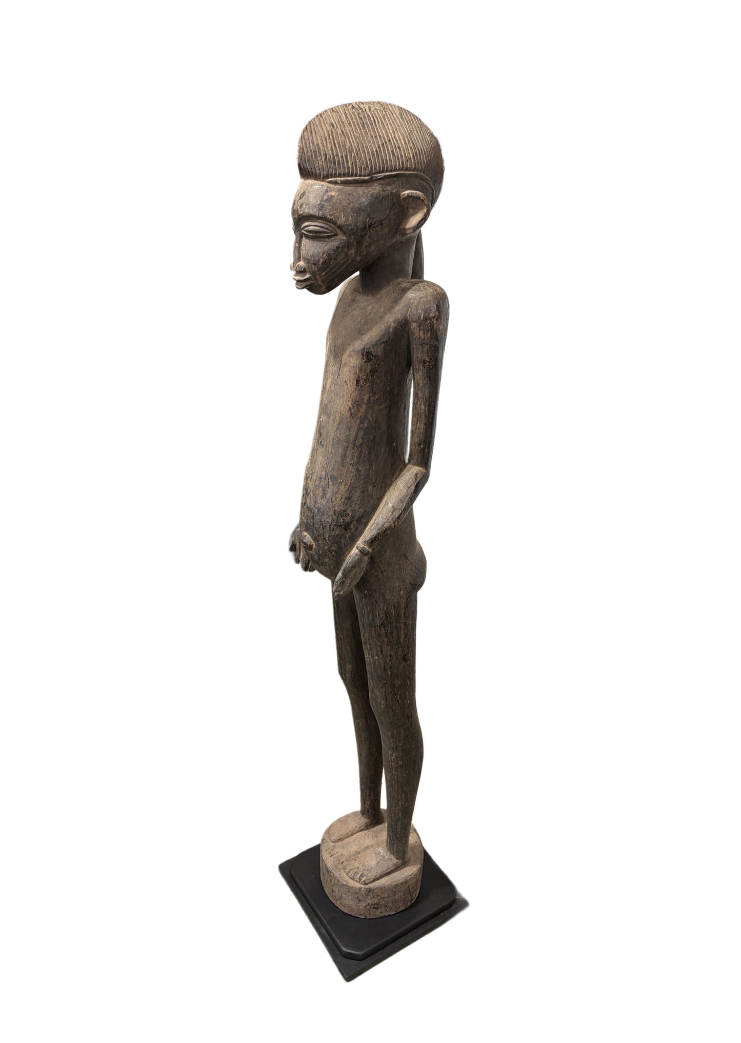 #7233 Life size African  Senufo Tyepka Standing maternity figure 60" H Côte d'Ivoire W/Stand