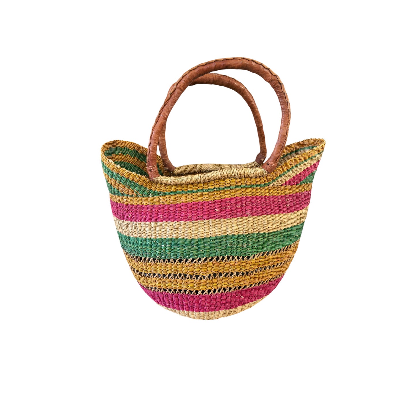#1/6724/24 VTG African Ghanian  Bolga Basket 19" H by 19" W