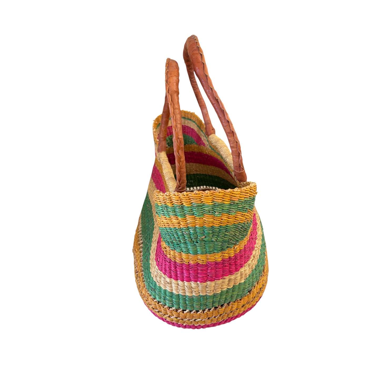 #1/6724/24 VTG African Ghanian  Bolga Basket 19" H by 19" W