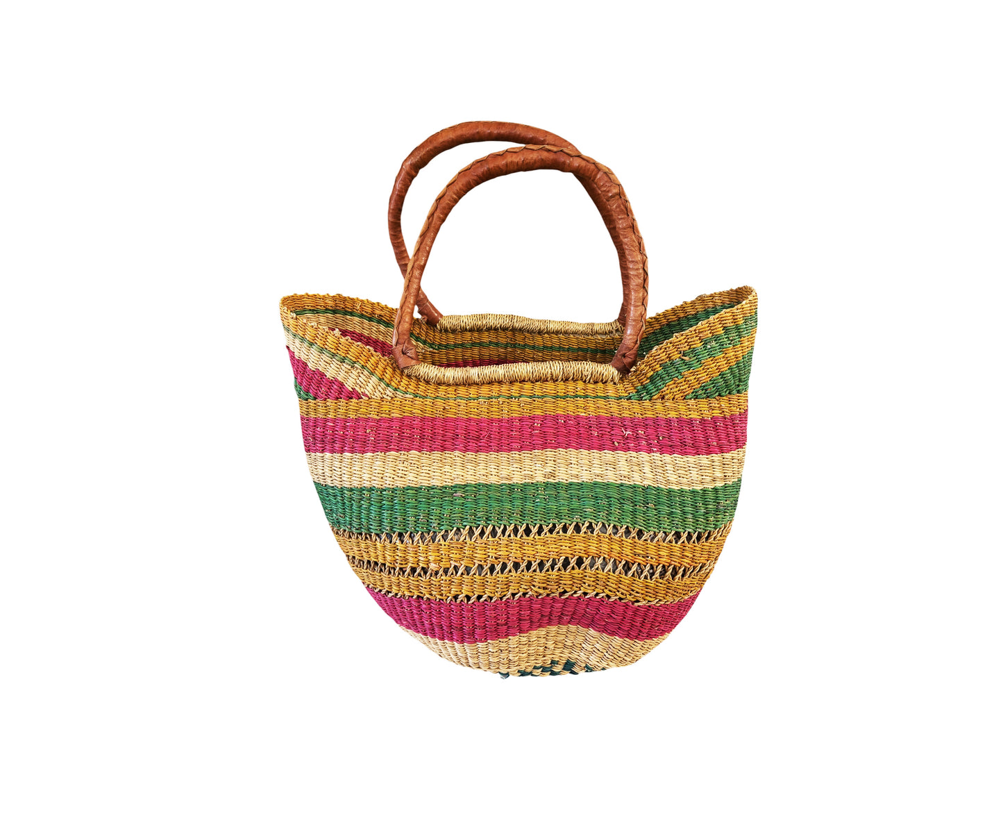 #1/6724/24 VTG African Ghanian  Bolga Basket 19" H by 19" W