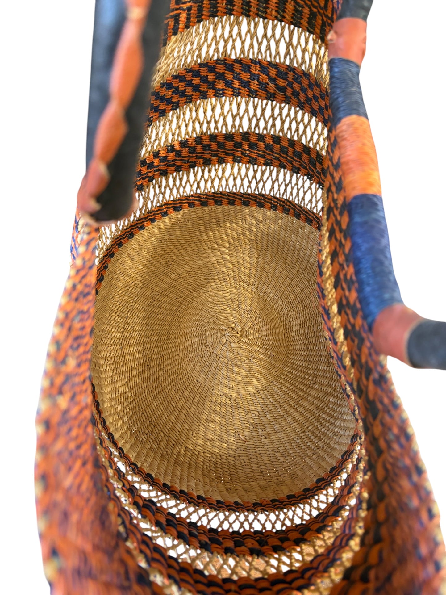 #2/6724/24 VTG  LG African Ghanian  Bolga Basket 19" H by 19" W