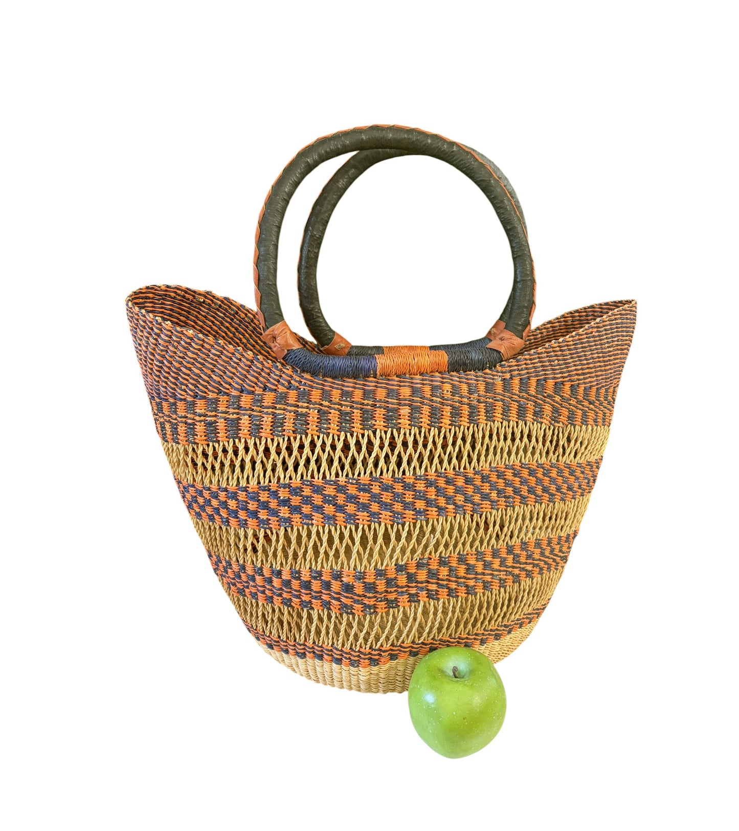 #2/6724/24 VTG  LG African Ghanian  Bolga Basket 19" H by 19" W